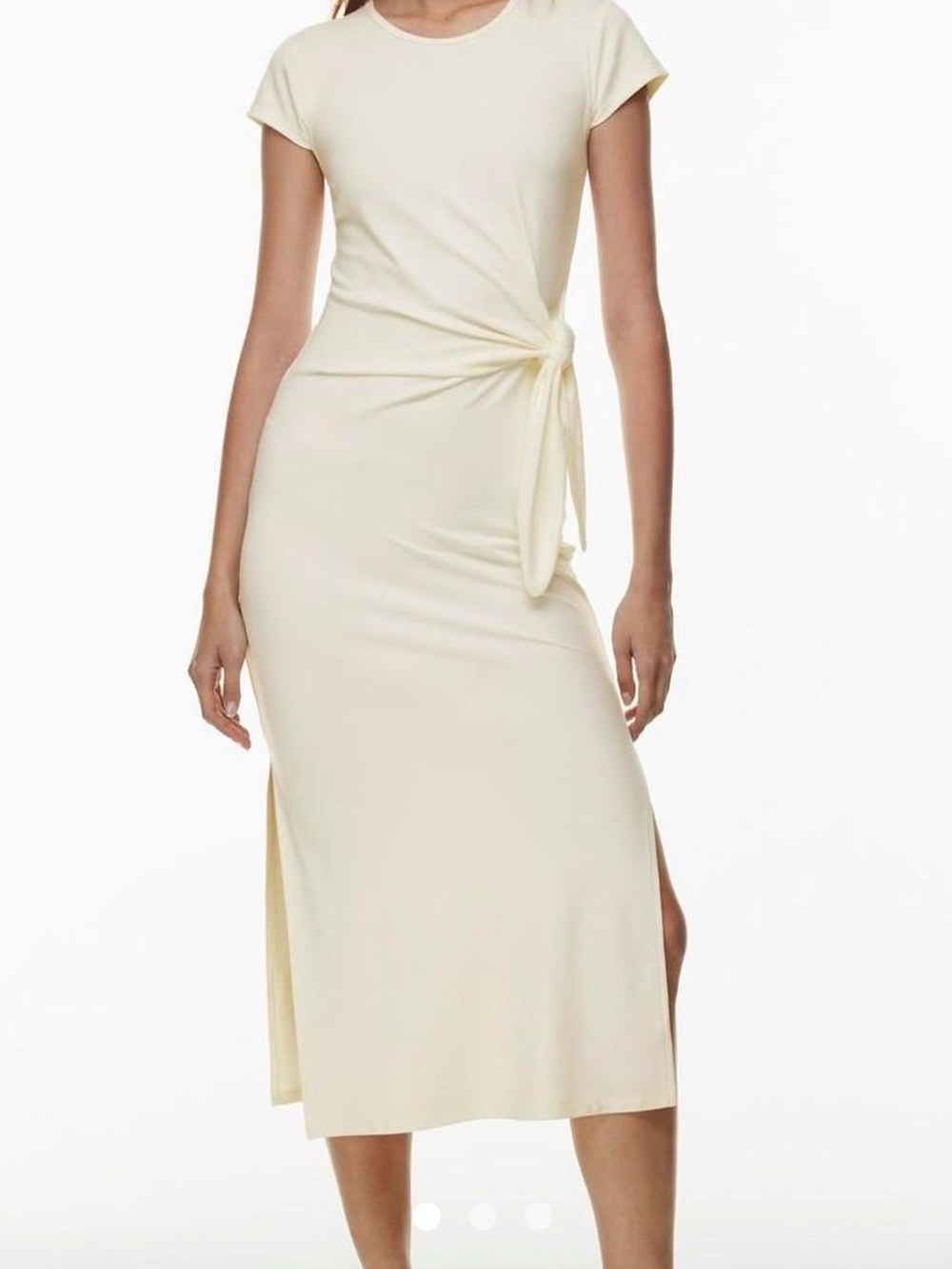 Wilfred “Fortune” Cream Tie-Waist Midi Dress